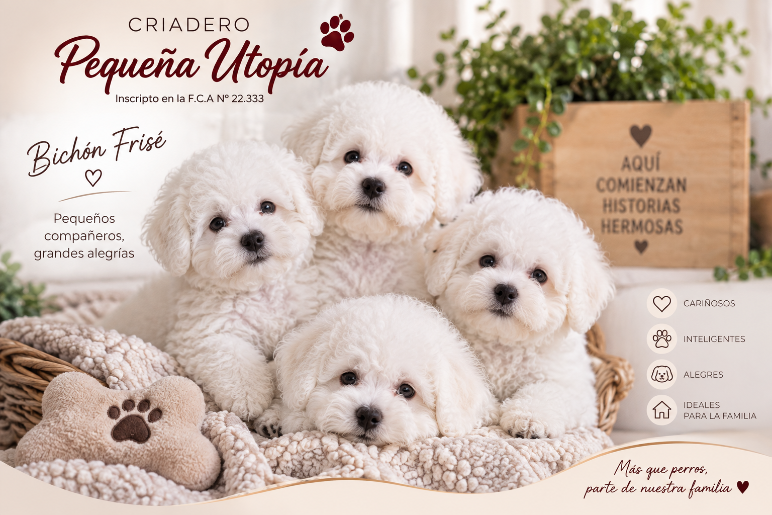 Cachorros de Bichón Frisé del Criadero Pequeña Utopía